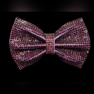 Purple Rhinestone Bow Phone Clip / Holder Accessory